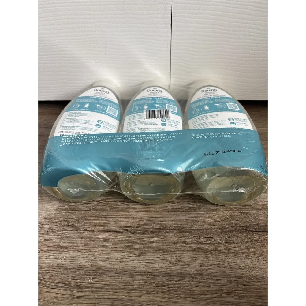 3 Downy Rinse & Refresh COOL COTTON Scent Deep Cleansing Fabric Rinse 25.5 FL oz